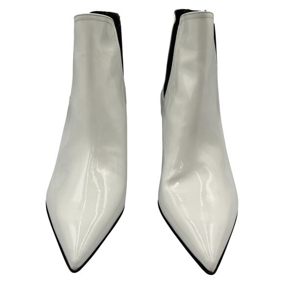 Le Silla Patent Leather Pointed Toe Stiletto Heel Ankle Boots White Size 37/7 - Picture 4 of 11